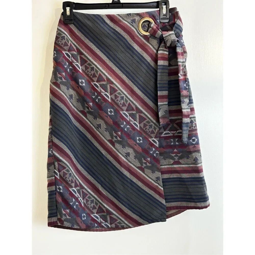 Orvis faux wrap skirt cotton blend size M